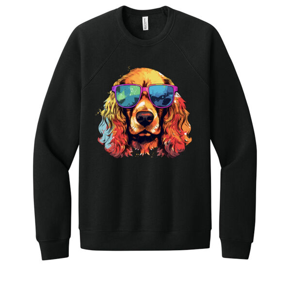 Cocker Spaniel With Glasses - Unisex Premium Fleece Crew Sweatshirt Thumbnail