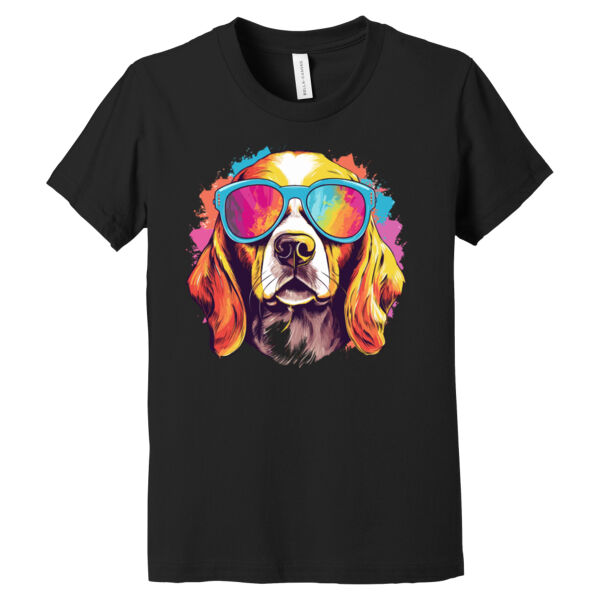 Beagle With Glasses - Youth Jersey Short Sleeve Tee Thumbnail