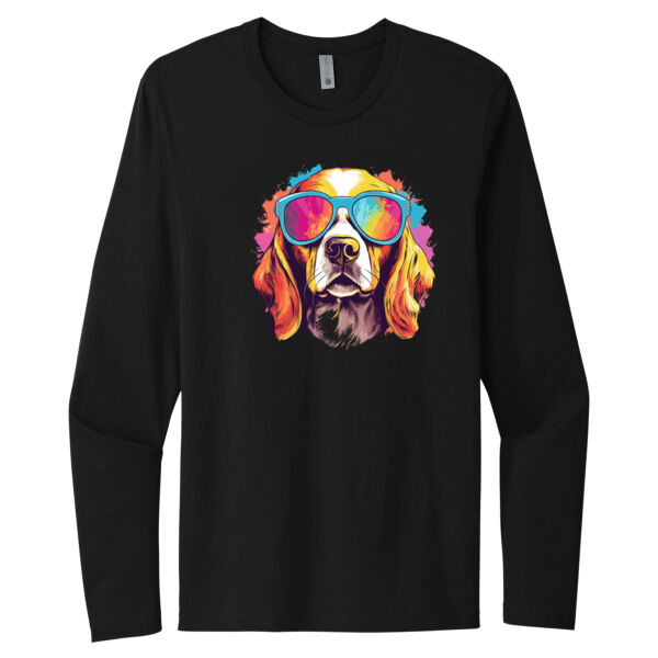 Beagle With Glasses - Unisex Premium Cotton Long Sleeve T-Shirt Thumbnail