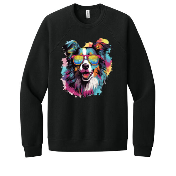 Collie With Glasses - Unisex Premium Fleece Crew Sweatshirt Thumbnail