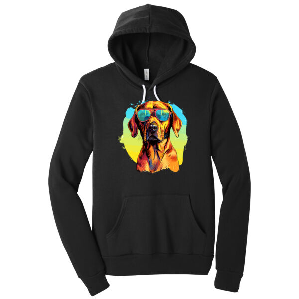 Rhodesian Ridgeback With Glasses - Unisex Premium Fleece Hooded Sweatshirt Thumbnail