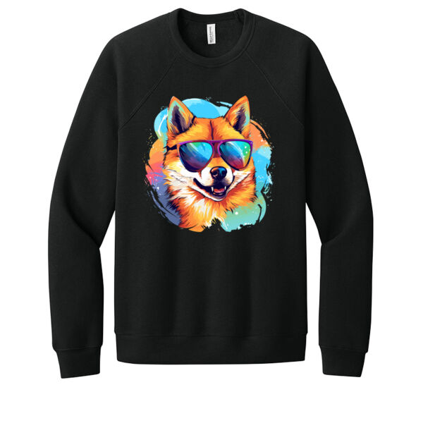 Shiba Inu With Glasses - Unisex Premium Fleece Crew Sweatshirt Thumbnail