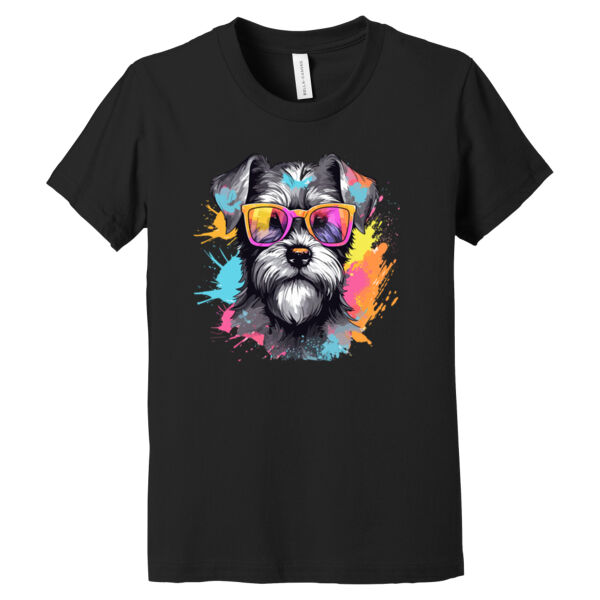 Miniature Schnauzer With Glasses - Youth Jersey Short Sleeve Tee Thumbnail