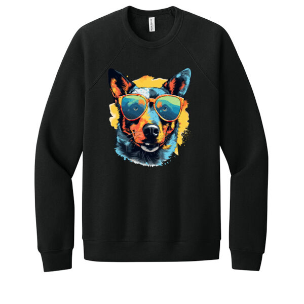 Australian Cattle With Glasses - Unisex Premium Fleece Crew Sweatshirt Thumbnail