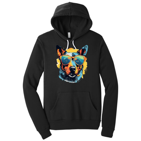 Australian Cattle With Glasses - Unisex Premium Fleece Hooded Sweatshirt Thumbnail