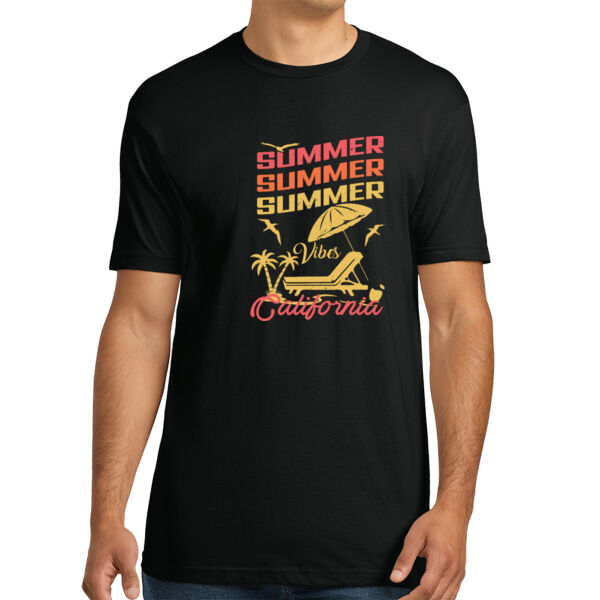 California Summer Vibes - Unisex Premium Cotton T-Shirt Thumbnail