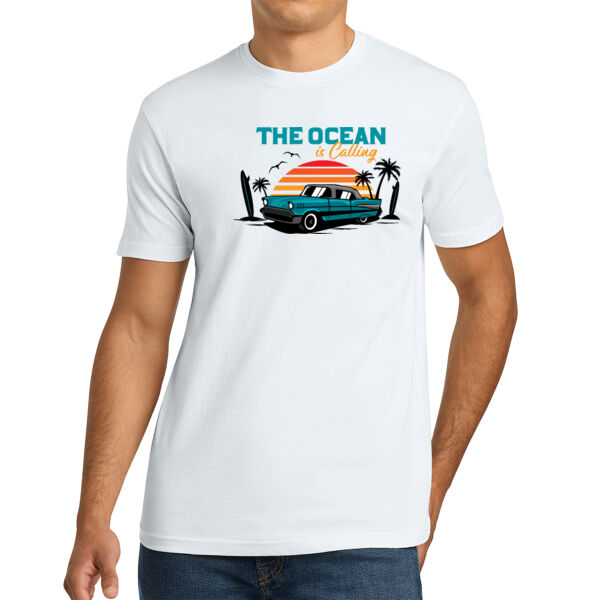 The Ocean is Calling - Unisex Premium Cotton T-Shirt Thumbnail