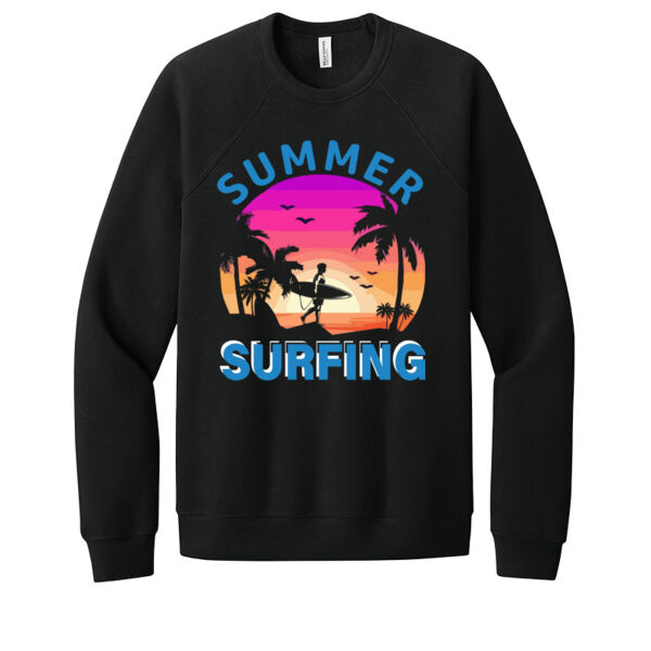 Summer Surfing - Unisex Premium Fleece Crew Sweatshirt Thumbnail