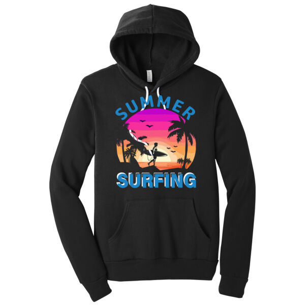 Summer Surfing - Unisex Premium Fleece Hooded Sweatshirt Thumbnail