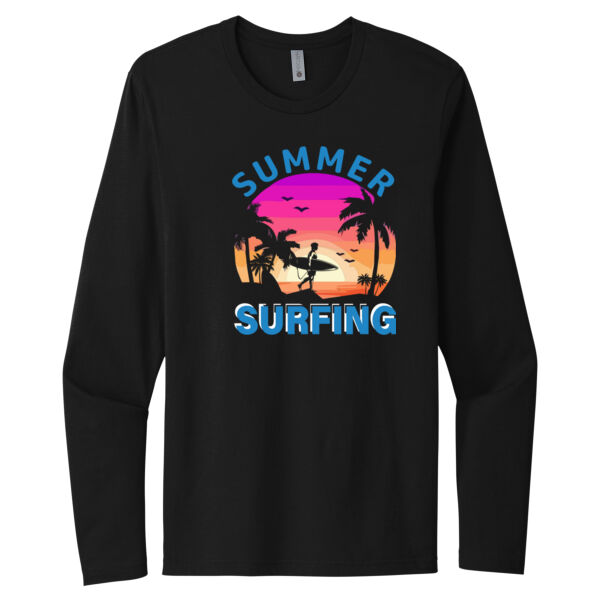 Summer Surfing - Unisex Premium Cotton Long Sleeve T-Shirt Thumbnail