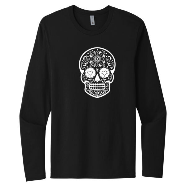 Day of The Dead Skull - Unisex Premium Cotton Long Sleeve T-Shirt Thumbnail
