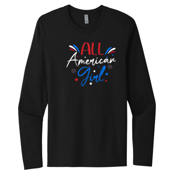 All American Girl - Unisex Premium Cotton Long Sleeve T-Shirt Thumbnail