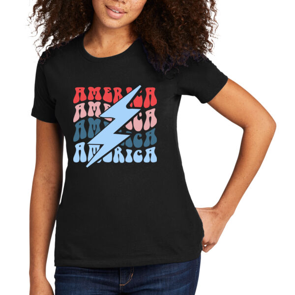 America x4 - Women's Premium Cotton T-Shirt Thumbnail