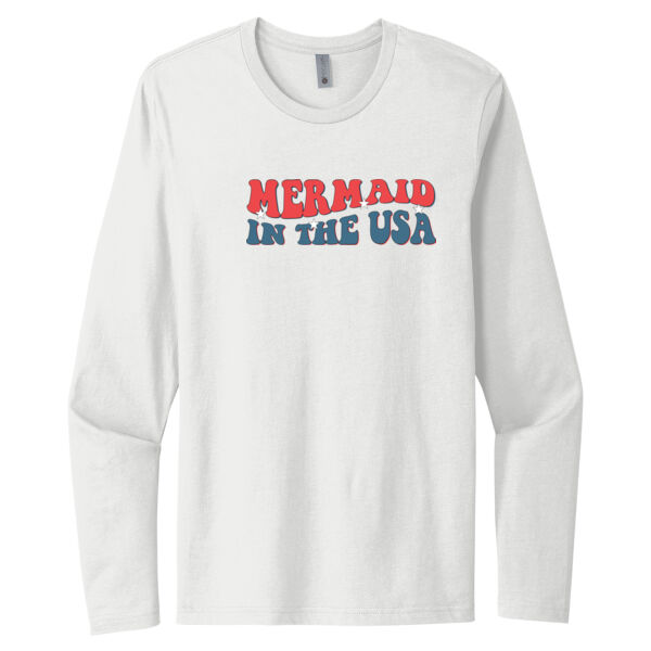 Mermaid In the USA - Unisex Premium Cotton Long Sleeve T-Shirt Thumbnail