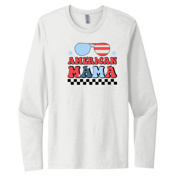 American Mom - Unisex Premium Cotton Long Sleeve T-Shirt Thumbnail