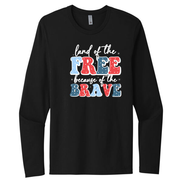 Because of The Brave - Unisex Premium Cotton Long Sleeve T-Shirt Thumbnail