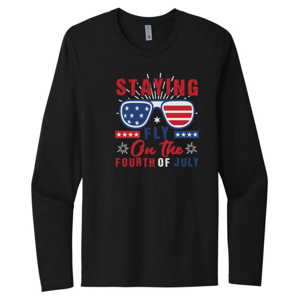 Staying Fly On The Fourth of July - Unisex Premium Cotton Long Sleeve T-Shirt Thumbnail