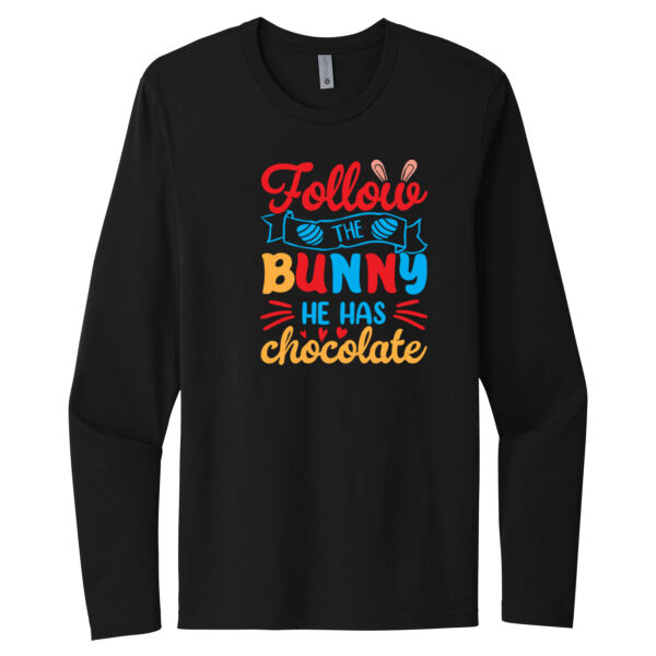 Follow The Bunny - Unisex Premium Cotton Long Sleeve T-Shirt Thumbnail