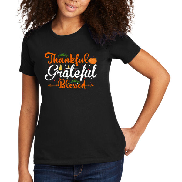 Thankful, Grateful, & Blessed - Women's Premium Cotton T-Shirt Thumbnail