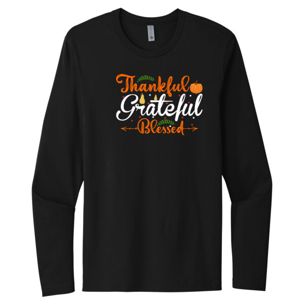 Thankful, Grateful, & Blessed - Unisex Premium Cotton Long Sleeve T-Shirt Thumbnail