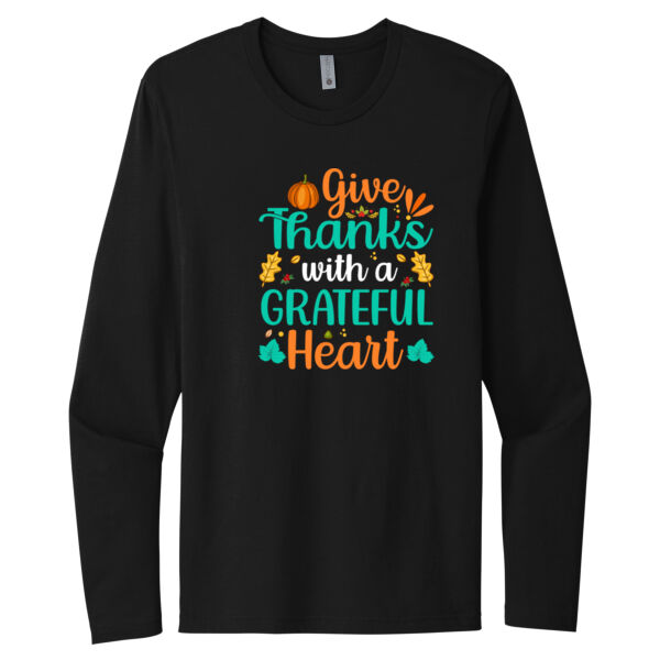 Give Thanks - Unisex Premium Cotton Long Sleeve T-Shirt Thumbnail
