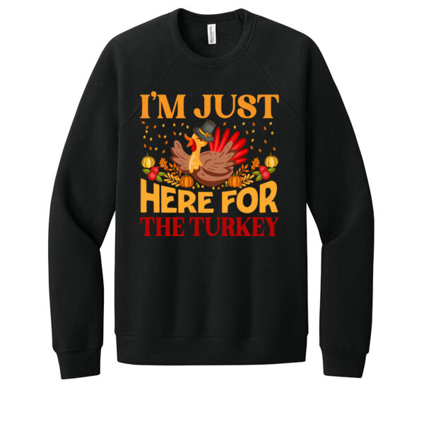 I'm Just Here For The Turkey - Unisex Premium Fleece Crew Sweatshirt Thumbnail