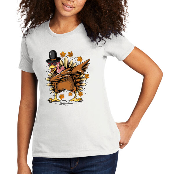 Dabbing Turkey - Women's Premium Cotton T-Shirt Thumbnail