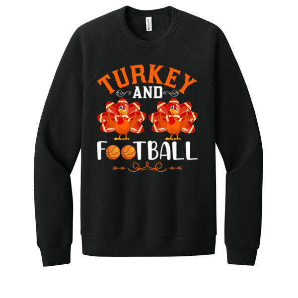 Turkey and Football - Unisex Premium Fleece Crew Sweatshirt Thumbnail