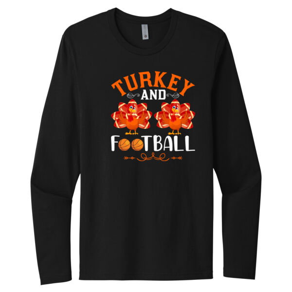 Turkey and Football - Unisex Premium Cotton Long Sleeve T-Shirt Thumbnail