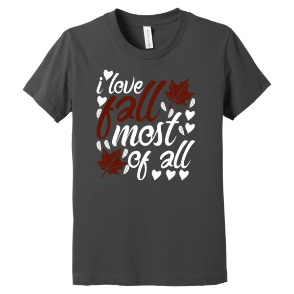 I Love Fall Most of All - Youth Jersey Short Sleeve Tee Thumbnail