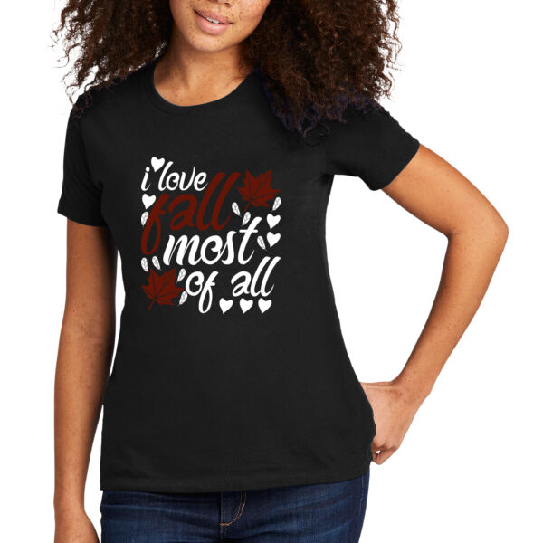I Love Fall Most of All - Women's Premium Cotton T-Shirt Thumbnail