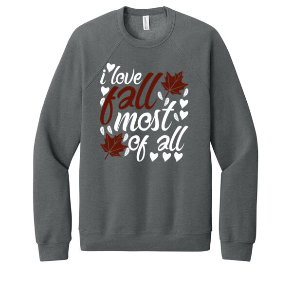 I Love Fall Most of All - Unisex Premium Fleece Crew Sweatshirt Thumbnail