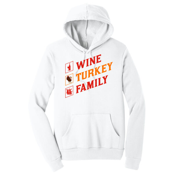 Wine Turkey Family - Unisex Premium Fleece Hooded Sweatshirt Thumbnail