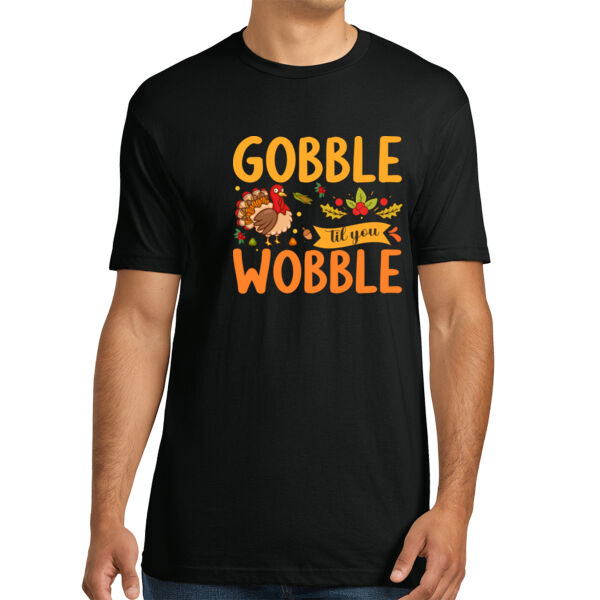 Gobble Til You Wobble - Unisex Premium Cotton T-Shirt Thumbnail