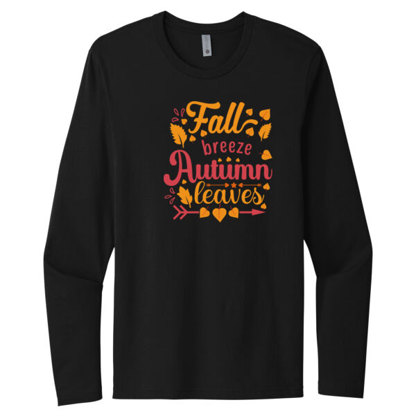 Fall Breeze Autumn Leaves - Unisex Premium Cotton Long Sleeve T-Shirt Thumbnail