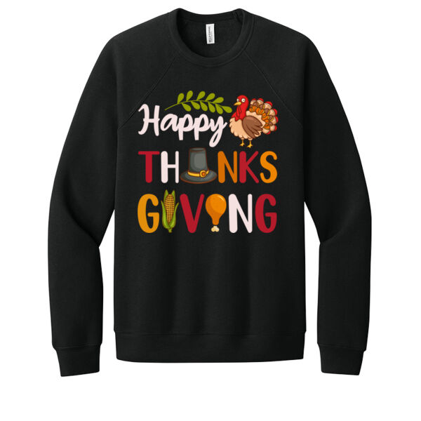 Happy Thanksgiving Dinner - Unisex Premium Fleece Crew Sweatshirt Thumbnail