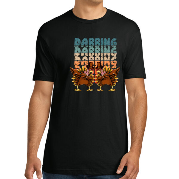 Dabbing Turkeys - Unisex Premium Cotton T-Shirt Thumbnail