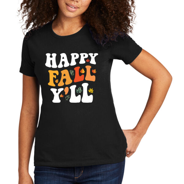 Happy Fall Y'all - Women's Premium Cotton T-Shirt Thumbnail