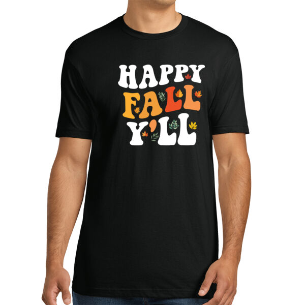 Happy Fall Y'all - Unisex Premium Cotton T-Shirt Thumbnail