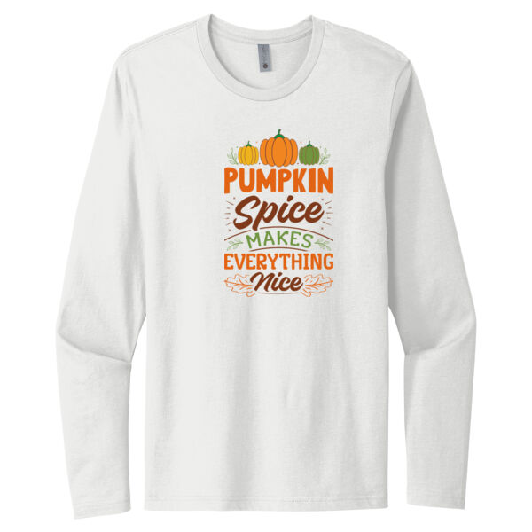 Pumpkin Spice Makes Everything Nice - Unisex Premium Cotton Long Sleeve T-Shirt Thumbnail