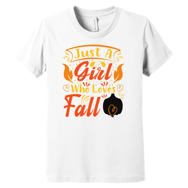 Just a Girl Who Loves Fall - Youth Jersey Short Sleeve Tee Thumbnail