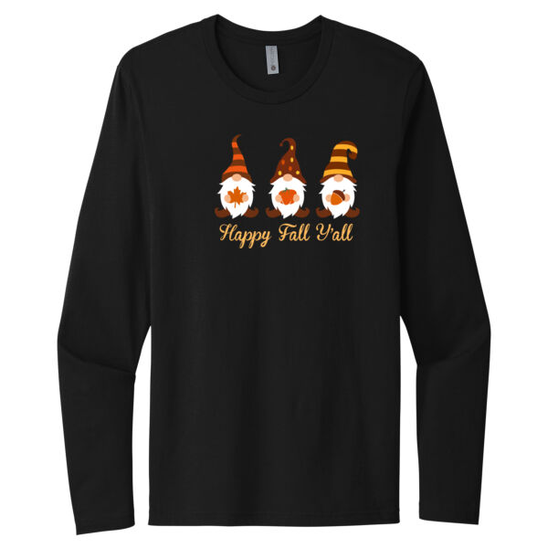 Happy Fall Y'all Gnomes - Unisex Premium Cotton Long Sleeve T-Shirt Thumbnail