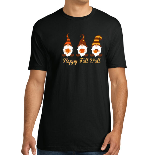 Happy Fall Y'all Gnomes - Unisex Premium Cotton T-Shirt Thumbnail
